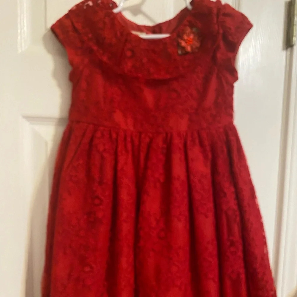 Laura Ashley Red Lace Dress